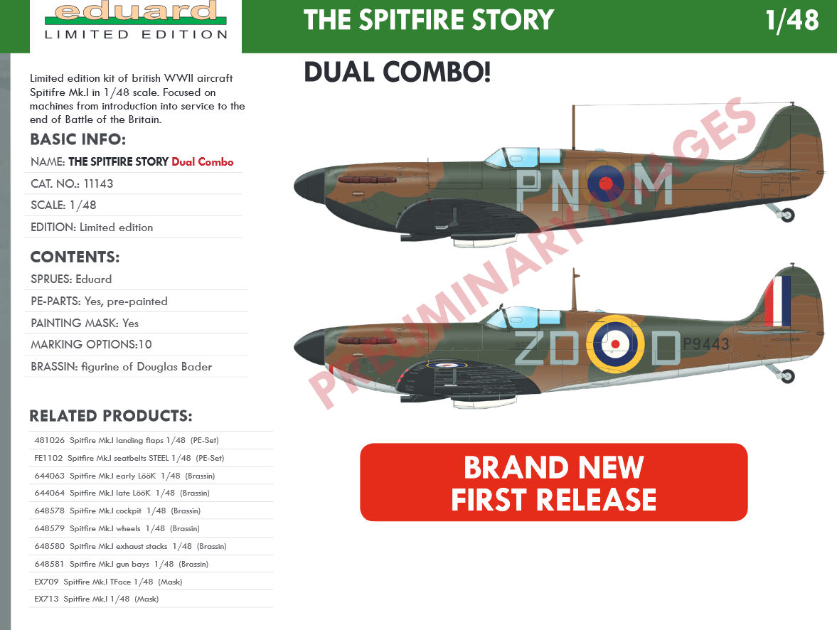 Eduard Brassin 1/48 Supermarine Spitfire Mk.I Exhaust Stacks # 648580 